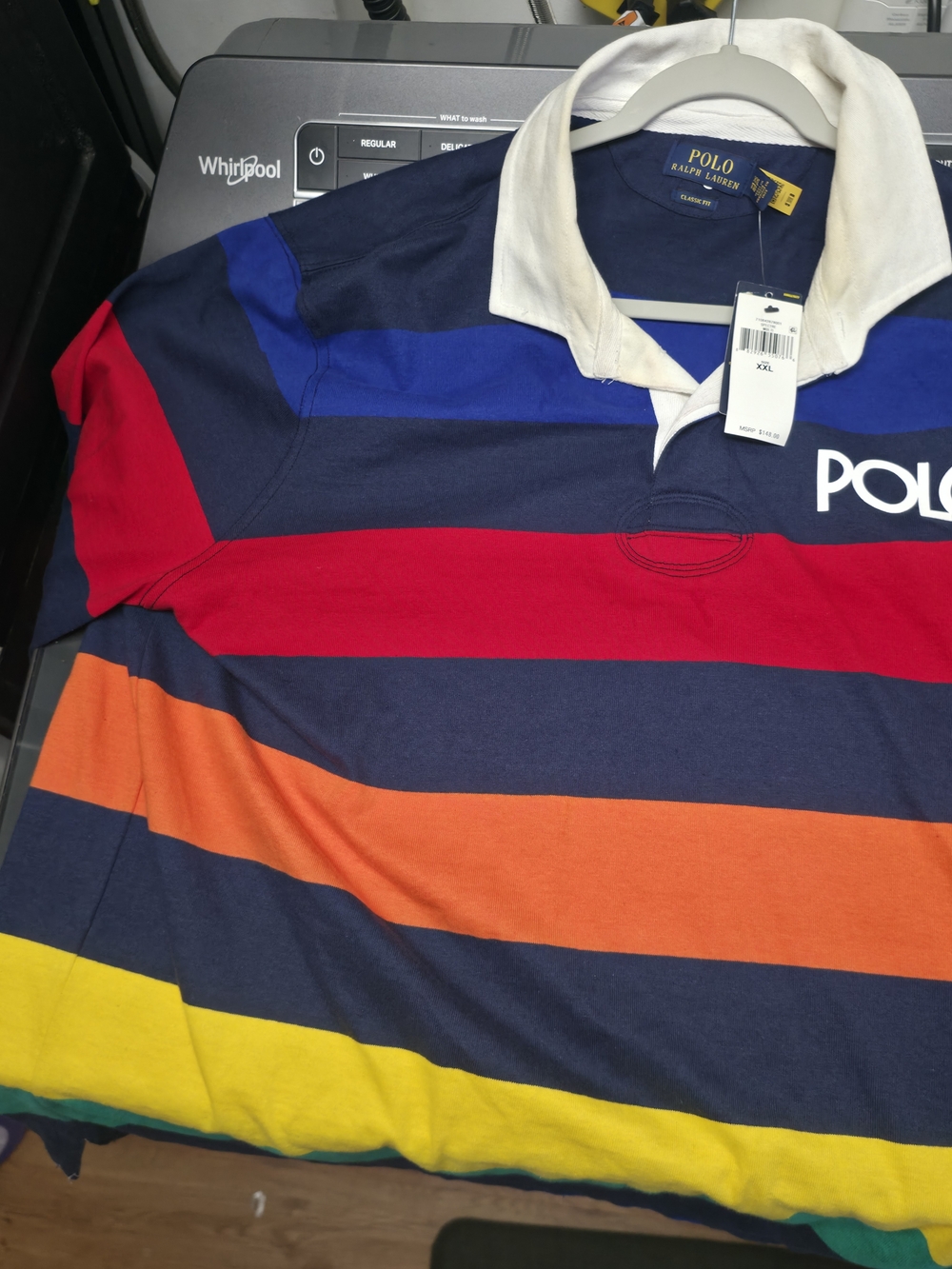 Polo by Ralph Lauren Boys' Navy Multi-Stripe Rugby Shirt